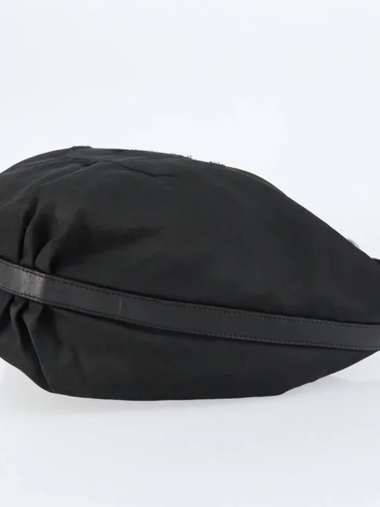 Authentic PRADA Shoulder Bag Nylon Black Silver - Picture 10 of 16